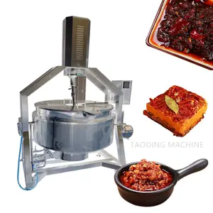 small gas heated cook jacketed kettle mixing tank double jacketed kettle with mixer stirring pot