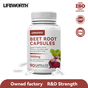 Cápsulas de Beterraba 1000mg 90 Contagens Suplementos Antioxidantes Apoia Energia de Óxido Nítrico 3 Cápsulas por Porção Adultos Não - Product Image 2