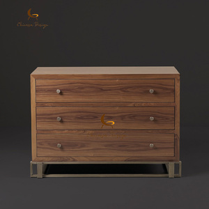 Modern Foldable Solid Wood 3-Drawer Control <b>Console</b> Chest Drawers for Bedroom Living Room Warehouse - Product Image 2