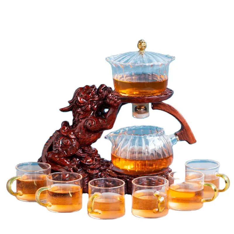 Hot Selling Semi-Automatische Glazen Kongfu Theeset Kantoorbrouwen Borosilicaat Thee Set Thuisgebruik