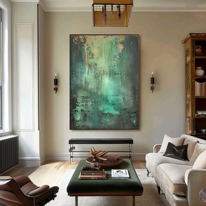 Art mural 3D vertical abstrait minimaliste contemporain Wabi Sabi, peint à la main, pour la décoration de la maison et les galeries - Product Image 5