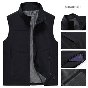 Gilet de travail personnalisé pour employés, brodé, respirant, à séchage rapide, <span class=keywords><strong>veste</strong></span> <span class=keywords><strong>sans</strong></span> manches pour hommes avec logo - Product Image 4