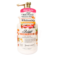Ensemble de Soins Corporels au Beurre de Karité Naturel : Gel Douche, Lait Corporel, Crème Exfoliante et Crème Hydratante Éclaircissante à la Vitamine C et à l'Amande - Végan