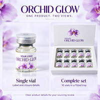 Ensemble d'ampoules de sérum facial Orchid Glow, acide hyaluronique, complexe TECA, hydratant, revitalisant, anti-rides, flacons en verre, logo personnalisé