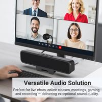 Haut-parleurs d'ordinateur avec microphone pour PC de bureau, haut-parleurs USB pour moniteur avec clip, barre de son filaire pour ordinateur portable, stéréo, basses PC