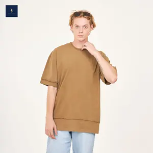 Fashion Apparel of Layer Oversized Tshrit 100% Cotton for Men's Clothing Short & Long Sleeve Casual Design O-Neck Collar