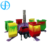 Manège Turbo Tubs, équipement de parc d'attractions, manèges de fête foraine, carrousel portable monté sur remorque, manège d'amusement à vendre