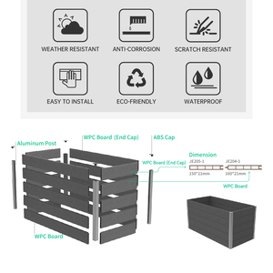 Nouvelle Jardinière <span class=keywords><strong>Rectangulaire</strong></span> surélevée DIY en WPC Écologique, Adaptée aux Animaux, Durable, pour Cultiver des Légumes - E-commerce - Product Image 5
