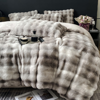 Nouvel ensemble de literie en fausse fourrure double face ultra chaud pour l'hiver, drap et couverture super doux et moelleux, confortable et douillet