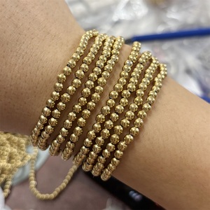 4mm Diameter <strong>Stainless</strong> <strong>Steel</strong> Beads Women and <strong>Men</strong> Waterproof Hollow <strong>Steel</strong> Beads Elastic String <strong>Bracelets</strong> - Product Image 3