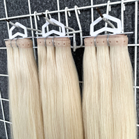 Extensions de cheveux humains à trame invisible avec trous, en PU, double épaisseur, à prix de gros