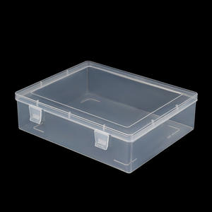 Caja de Almacenamiento de Plástico Transparente Rectangular 5530-22 con Tapa para Organizar Objetos Pequeños en el Escritorio de Oficina, Hisopos de Algodón, Almohadillas - Product Image 1
