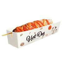 Boîte d'emballage jetable de qualité alimentaire avec logo personnalisé pour hot-dog, saucisse, sandwich