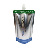 Sacs en plastique réutilisables en argent, impression frontale, liquide de recharge de savon pour les mains, pochette d'emballage personnalisée
