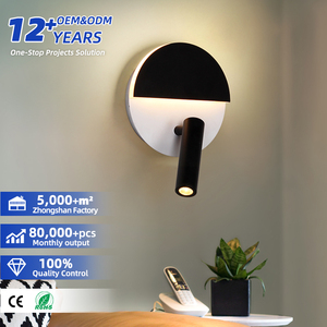 โมเดิร์นมินิมอลลิสต์โคมไฟติดผนังอลูมิเนียมสีดำสีขาว LED 3500K แสงอุ่น E27 AC85-265V สำหรับห้องนอนตกแต่งภายใน - Product Image 1