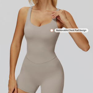 Biểu Tượng Tùy Chỉnh Của Phụ Nữ Nhanh Chóng Làm Khô Thoáng Khí Pilates Yoga Bodysuits Nén Cường Độ Cao Chặt Chẽ Phòng Tập Thể Dục Tập Thể Dục Jumpsuit - Product Image 4