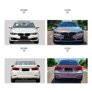 Parachoques para <span class=keywords><strong>BMW</strong></span> Serie 3 <span class=keywords><strong>F30</strong></span> F35 320i <span class=keywords><strong>328i</strong></span> 335i con Kit de Carrocería M3 Mejorado, Rejillas, Guardabarros, Faldón Lateral y Difusor de Parachoques Trasero - Product Image 2