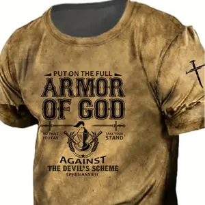 Armor of God 3D kaus stok cetak-desain kreatif, kain peregangan nyaman, sempurna untuk aktivitas luar ruangan musim panas