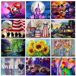 Peinture <span class=keywords><strong>diamant</strong></span> par numéros, <span class=keywords><strong>broderie</strong></span> complète 5D, pour adultes, décoration murale artisanale, points de croix, bricolage - Product Image 2