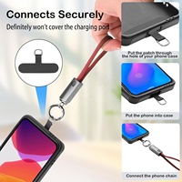 Cordon porte-clés premium avec câble de charge Type C, en nylon tressé durable, pour téléphone et batterie externe, avec charge rapide Type C
