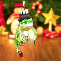 Pendentifs de Noël personnalisés en forme de chaussures, mini chaussettes, chaussettes en forme de cœur, étoiles, décorations d'arbres, ornements en verre soufflé vert et rouge pour Noël