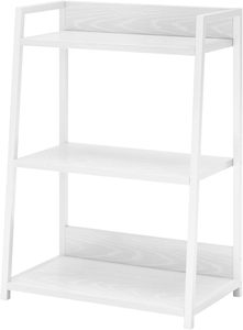 Scaffale Espositivo Moderno <span class=keywords><strong>Bianco</strong></span> in Acciaio e <span class=keywords><strong>Legno</strong></span> con Ripiani Aperti, Questo Versatile Porta Libri Aperto Offre Ampio Spazio Espositivo - Product Image 4
