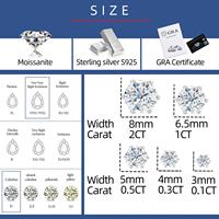Boucles d'oreilles solitaires à 6 griffes en argent sterling 925 plaqué or avec diamant Moissanite VVS, vente en gros en vrac pour hommes et femmes