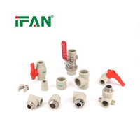 IFAN Matériaux de plomberie les plus vendus Raccords de tuyauterie PPR en laiton 20-110 mm Raccords PPR coudés et en T gris