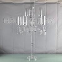 Nouveau Porte-Bougie Transparent en Acrylique pour Anniversaire, Mariage, Décoration de Couloir, Centre de Table de Salle de Banquet, Ornement Moderne
