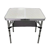 Petite table en aluminium pliante à hauteur réglable pour camping portable avec filet