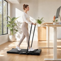 Tapis de marche électrique compact 0,75 CV DC sans balais 100 kg avec commande par bouton sur main courante pour la maison et l'appartement