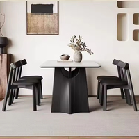 Table à manger réglable DT-012 moderne avec plateau en pierre pour la maison, appartement de luxe, salle à manger, salon