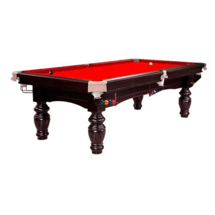 Günstiger Preis rotes Tuch 7ft Snooker Tisch benutzer definierte Tischdecke grün blau 9ft 8 Fuß 6 Fuß Qualität Kissen Bein Billard Billardtisch