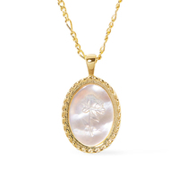 Gemnel trendy collier en argent sterling 925 or 18k nacre rose gravée fleurs d'anniversaire collier