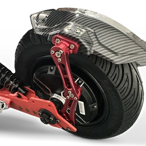Guardabarros Delantero y Trasero de Plástico Color Fibra de Carbono de Buena Calidad con Soporte para Patinete Eléctrico Geofought F8 Racing - Product Image 3