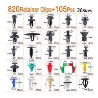 Assortiment de 925 pièces de clips de pare-chocs universels, outils de démontage et rivets à poussoir pour voiture, 26 tailles