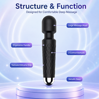 Tragbarer Mini-Zauberstab-Massagegerät mit 10 Vibrationsmodi USB-Aufladbar Weiches Silikon Persönliches Pflegegerät