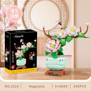 ZC Persimmon Ruyi Blumenserie 40-Teilige ABS-Kunststoff 1:1 Maßstab Kleine Bausteine Lehrreiches Montage-Spielzeug ab 14 Jahren - Product Image 4