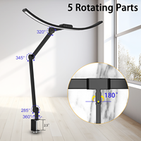Lampe de table demi-lune lampe de bureau super lumineuse lampe de bureau LED réglable pour lire maison ordinateur bureau étude chambre lumières