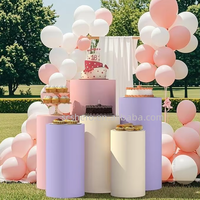 Housses et supports pour cylindres décoratifs multicolores en PU, style moderne, haute qualité, pour la décoration de tables de desserts lors de fêtes, anniversaires et mariages