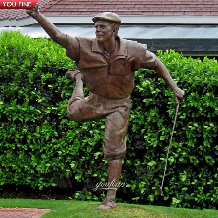 Statua di bronzo della palestra della scultura di Golf maschio bello del prato inglese all'aperto del giardino