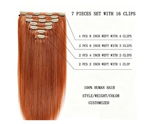 Extensiones de Cabello Remy de Calidad Profesional, 7 Piezas, Lisas, con Cutícula Intacta, Extensiones de Cabello Natural con Clip - Product Image 6