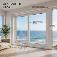 Ventana Corredera de PVC, Doble Acristalamiento, Vidrio Low-E, Aislamiento Térmico, Insonorizada, Ventanas Correderas Horizontales de Vinilo para el Hogar