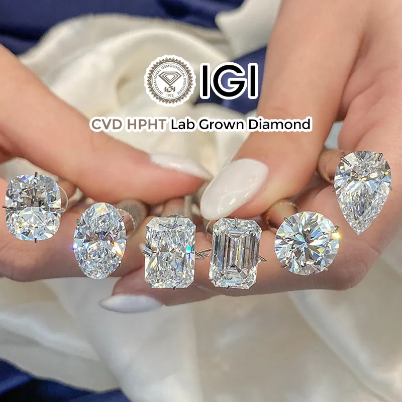 CVD HPHT лабораторные алмазные камни оптом D E F цвет 1 карат 2 карат 10 карат незакрепленные алмазные камни IGI GIA сертификат лаборатории Выращенный алмаз