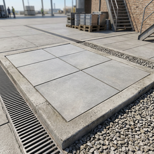 Dalles de pavage extérieures en porcelaine de 20 mm d'épaisseur, couleur gris pierre, qualité commerciale robuste, pour jardin et parking - Product Image 6