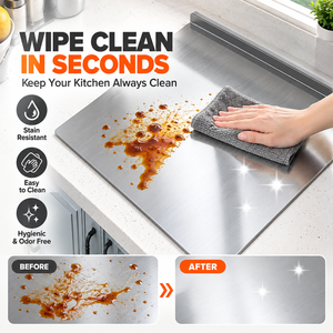 Grande planche à découper en acier inoxydable 304 en forme de L, de qualité alimentaire, pour la cuisine, la viande, les légumes et la pâtisserie - Product Image 4