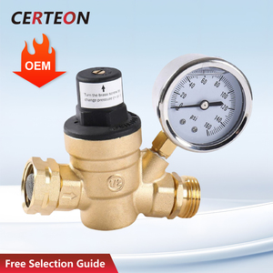 Valve en laiton réglable pour caravane avec manomètre 0-160 PSI contrôle <span class=keywords><strong>de</strong></span> l'eau Régulateur <span class=keywords><strong>de</strong></span> <span class=keywords><strong>pression</strong></span> d'eau - Product Image 1