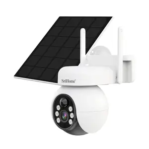 Câmera de segurança solar 4G LTE com cartão SIM sem fio ao ar livre bateria câmera Pan Tilt 350 campo de visão 4MP