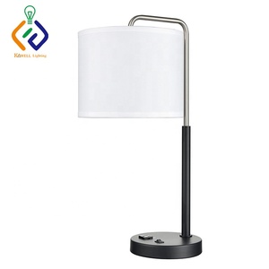 Ngày Inn gói chiếu sáng LED đèn bàn lampara De Mesa phòng ngủ cạnh giường ngủ E26 khách sạn đèn bàn với ổ cắm điện và cổng USB - Product Image 2