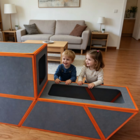 Nouveauté : Maison de jeu magnétique Lego pour enfants, kit de construction géant avec tuiles magnétiques en feutre, maisonnette